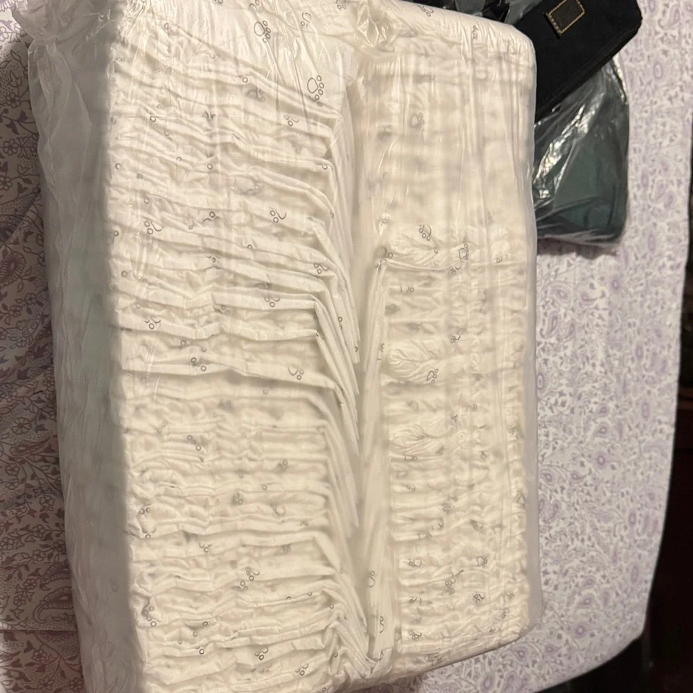 White Ruched Fabric with Embellishments